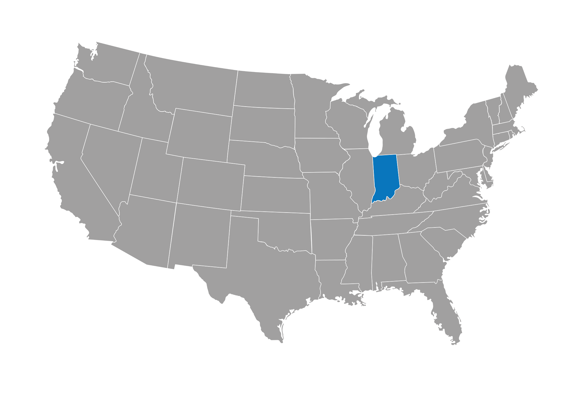 Map of USA - Indiana Best State